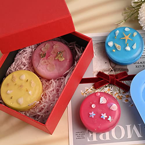 Image of Sakolla 2 Pack 4 Cavity Round Silicone Soap Molds Cylinder Handmade Soap Molds for Soap Making Supplies DIY Bath Bombs Shower Steamer Lotion Bars Cake Baking Candle Tray