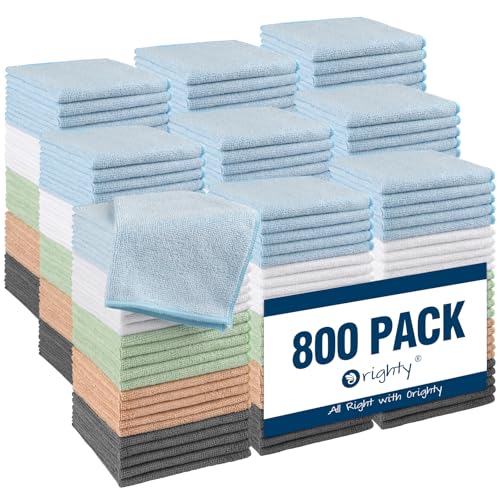Image of Orighty Microfiber Washcloths 800 Pack, Highly Absorbent and Soft Feel Face Cloths, Multi-Purpose Wash Cloths & Hand Towels for Bathroom, Hotel, Spa, and Gym, 12x12 Inch, Multicolor