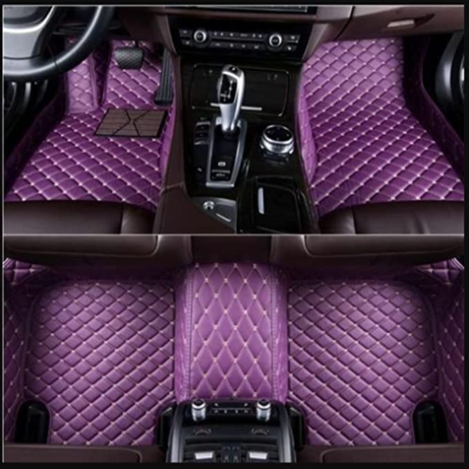 VIPOD Tappetini Abitacolo Auto per Hyundai Tucson 2006-2014, su Misura in Pelle Impermeabile Antiscivolo Interni Accessori Tappeto,Streifen Schwarz
