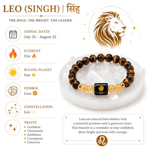 Image of Zodiac Crystal Bracelet with Raw Selenite Plate for Men & Women | Aries, Taurus, Gemini, Cancer, Leo, Virgo, Libra, Scorpio, Sagittarius, Capricorn, Aquarius & Pisces Rashi Bracelet | Astrology Healing Crystal Gift
