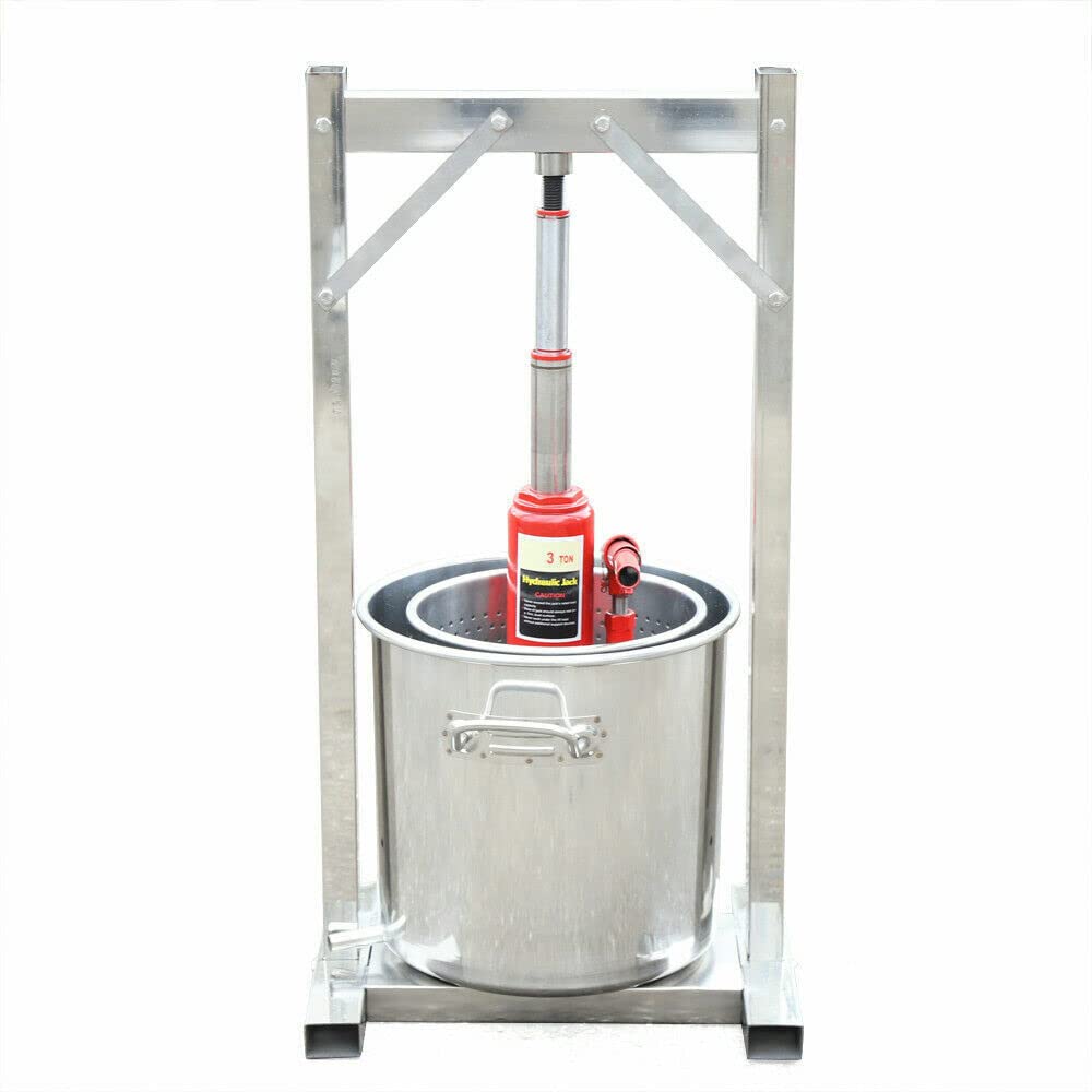 Fruit Press Multi-purpose Bucket Hydraulic Making Fruit Crusher Press Column 12L for Kitchen Vegetable and Fruit