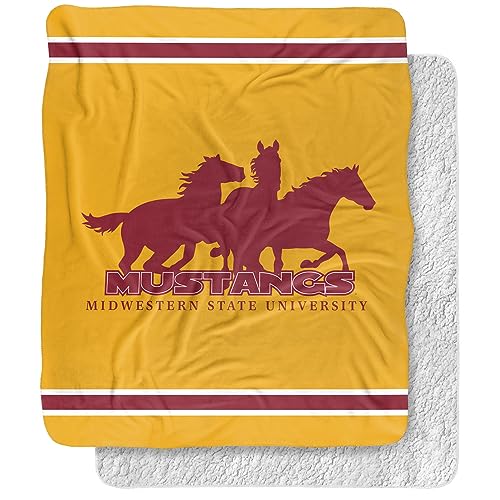 Midwestern State Blanket, 50"x60" Primary Stripes Sherpa Super Soft Throw