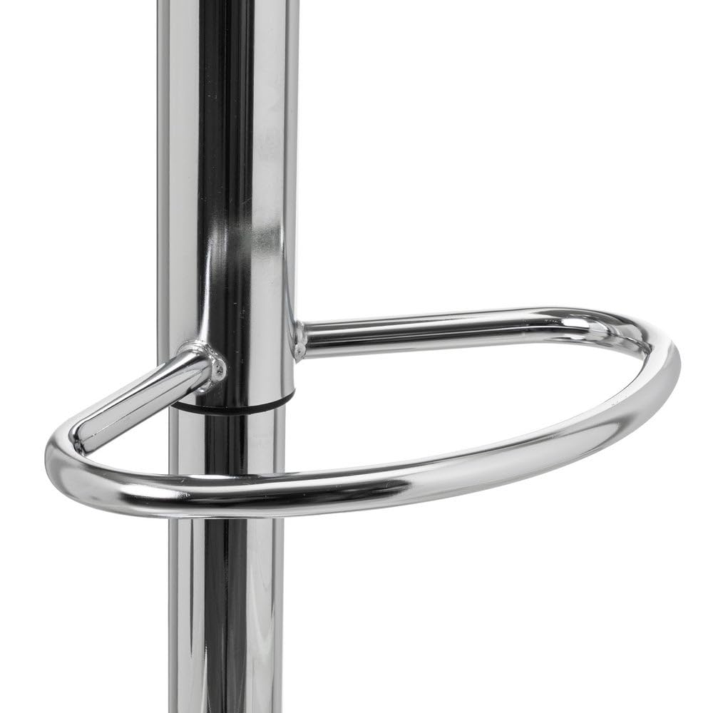 Taburete alto de cocina regulable en altura negro y metal con respaldo alto | Asiento acolchado y tapizado en poliel. Respaldo alto rígido. Altura ajustable de 83 a 104 cm. Resiste hasta 120 kg