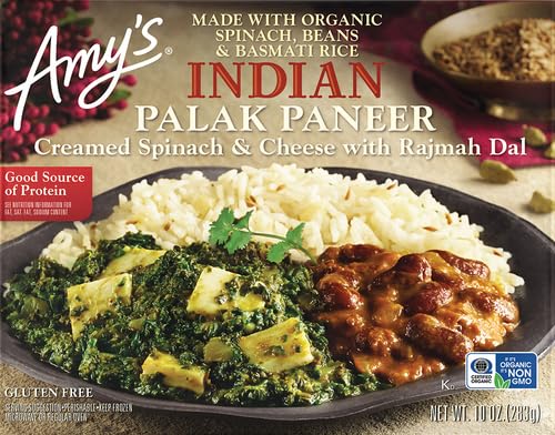 Miniatura 2 de Amy's Comidas congeladas, Paneer indio sin gluten, hecho con arroz basmati, queso, espinacas y frijoles orgánicos, 10 onzas.