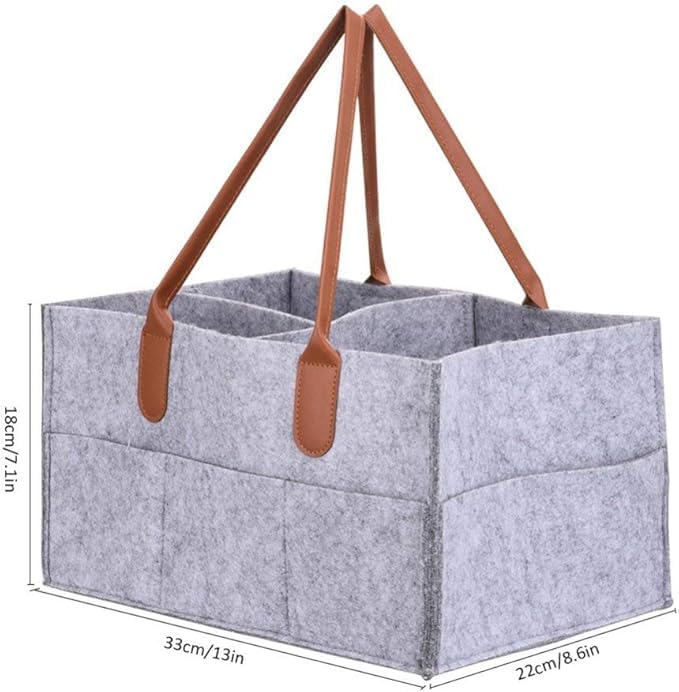 Flygon Light Grey Felt Baby Diaper Stackers Nursery Storage Bin Car Organizer 1