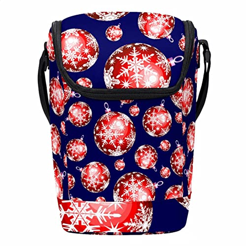 Bolsa de almuerzo térmica e impermeable con estampado de bolas de Navidad 2