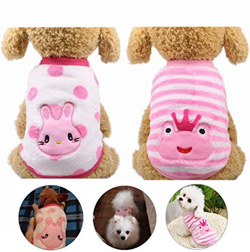 YIKEYO Warm Small Dog Clothes Female - Dog Sweaters for Small Dogs Girl - Frenchie Clothes for Dogs - Dog Clothes Girls Tshirts - XXS Dog Clothes Fleece Dress - Cute Yorkie Outfits