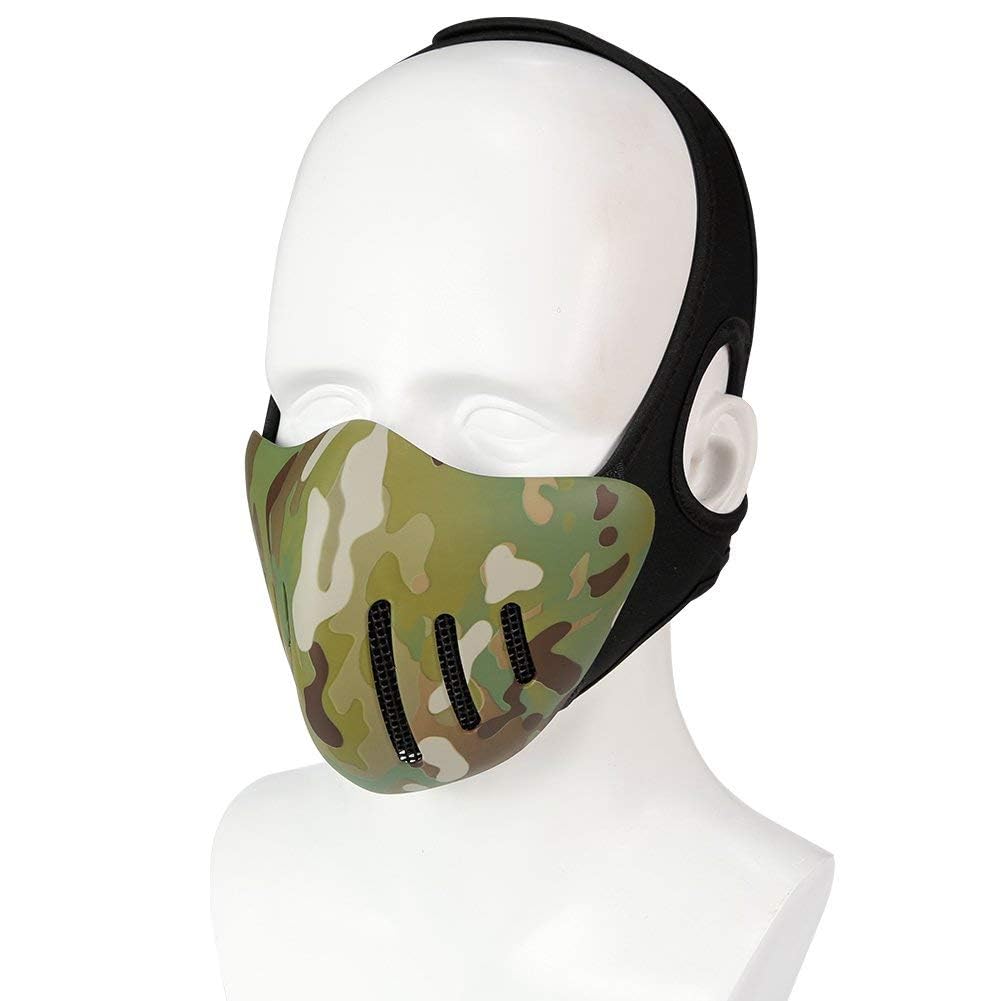 Tactical Face Mask, Breathable Mesh Mask for Airsoft Protection, Tactical Half Mask for Airsoft Games, Cs Games and Halloween Cosplay (CP)