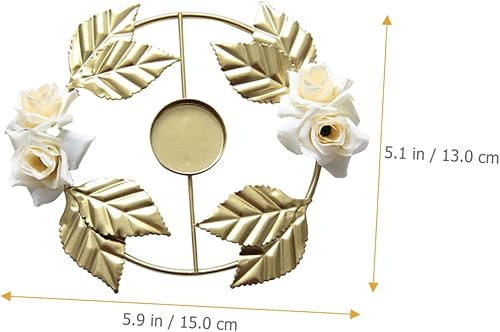 Miniatura 7 de Garneck 2pcs Wedding Candlestick Centro De Mesa Candle Rings for Pillars Tealight Candle Holder Decorative Taper Candle Rings Candle Rings Wreaths