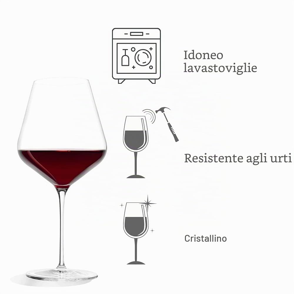 Stölzle Lausitz Calice Borgogna Starlight 820ml I Set di 6 Bicchieri da Vino Rosso Lavabili in lavastoviglie e infrangibili I Calici da Vino Altamente Funzionali I qualità Pregiata