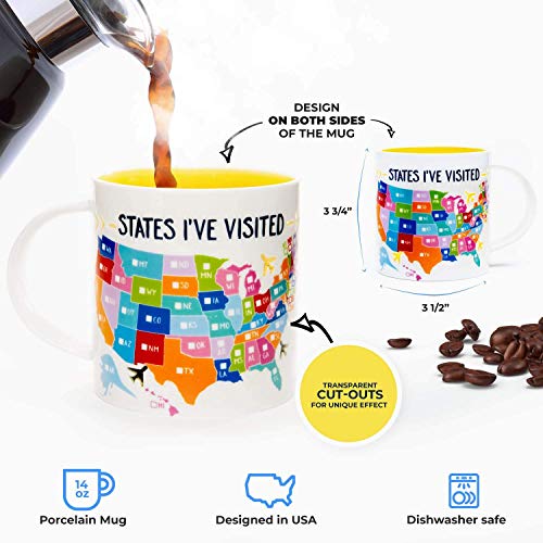 Taza de porcelana States I've Visited 11 oz miniatura 3