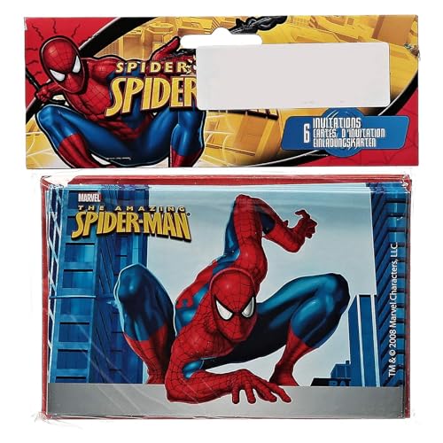 Convites Spiderman (pacote com 6)