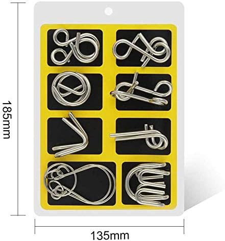 16 Pcs Metal Wire Puzzle, Unlock Interlock IQ Test Game, Magic Trick Toy Gift for Kids and Adults 4 51vhzyrkYfL. AC