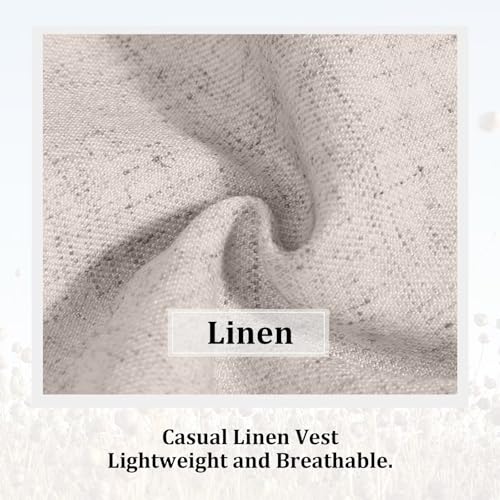 Men Linen Vest Casual Suit Vests Regular Fit Beach Wedding Waistcoat For Mens Groomsmen Party Dress Vest2