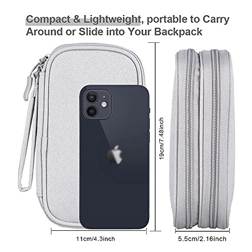 DDgro Travel Essentials for Men Women, Electronics Organizer Pouch Bag for Tech Accessories/Charger & Cords/Cables/Magic Mouse (Small, Light Gray) - Thumbnail 2