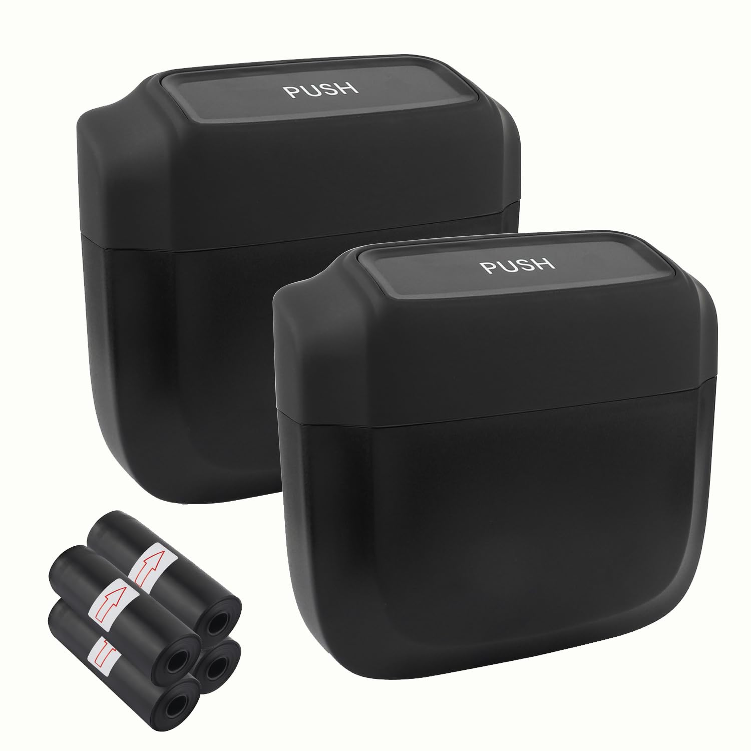 YUANQI 2 Pcs Car Trash Can for Audi A4 B9 Avant Bj. 2016-2021,Car Bin with 4 Rolls Of Garbage Bags,Hanging Rubbish Bin with Lid,Auto Bin Tidy,Fix To Seat Pockets,Doors