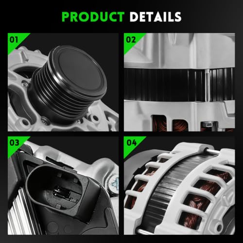 Image of 20571N Alternator 190A Compatible with 2015-2018 Mercedes-Benz W205 C300, 2016-2019 C253 GLC300, 2020 GLC350e C253, 2018-2023 Metris 2.0L, OE# 0009067703 LRA04093 0125812010