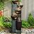 Naturefalls 39.7in.Modern Outdoor Fountain -5-Tier Resin Water Feature, Indoor Outdoor Garden Waterfall Fountain with Contemporary Design&LED Lights for Patio, Yard, Deck, House, Office, Home Decor