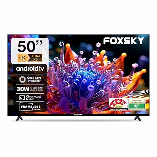 Image of Foxsky 127 cm (50 inches)4K UHD QLED Smart TV (WebOS) TV 50FSVS (Black)