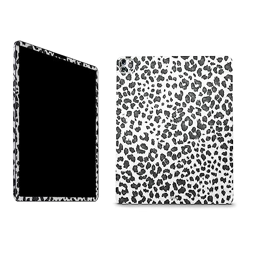 Image of MightySkins Carbon Fiber Skin Compatible with Apple iPad Pro 12.9 inch M2 6th Gen (2022) Full Wrap Kit - Snow Leopard Print | Protective, Durable Textured Carbon Fiber Finish | Made in The USA