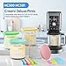 4 Pack Creami Deluxe Pints & Lids for Ninja, 24 Oz Compatible with NC500 NC501 Series Ice Cream Makers, with 5 Spoons & 64 Writable Labels, BPA-Free & Dishwasher Safe, 4 Color Lids