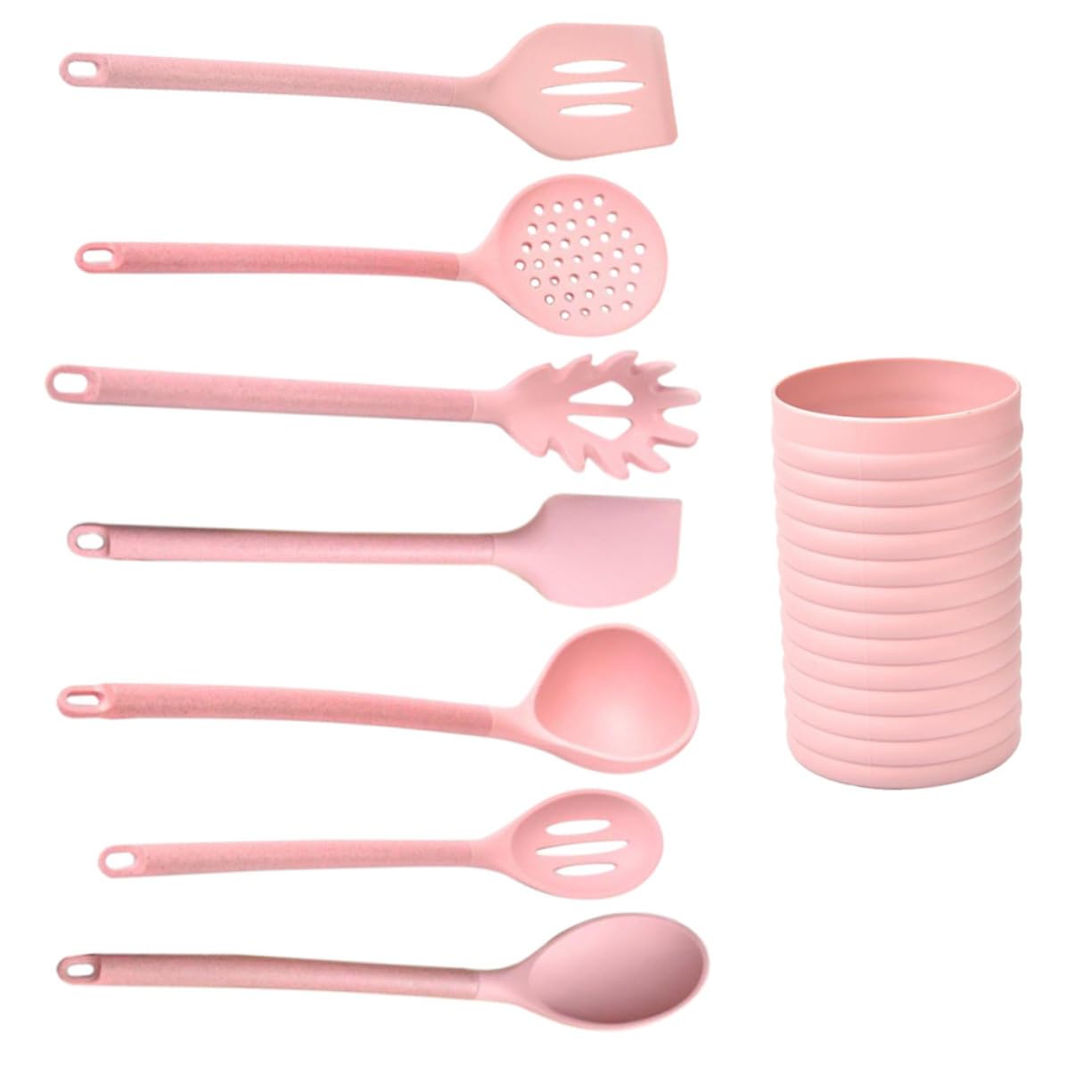 Alipis Ustensiles De Cuisine Silicone Avec Manche Bois Spatule Pelle Passoire Et Cuillère