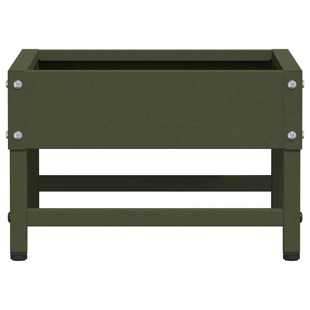 Mangiatoia per uccelli verde oliva in acciaio laminato a freddo, 34 x 26 x 16 cm, resistente alle intemperie, per interni ed esterni, con capacità di 3 kg e facile da montare