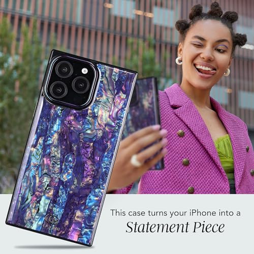 Image of COCOMII Rectangle for iPhone 14 /13 Case, Milky Way Abalone Shell