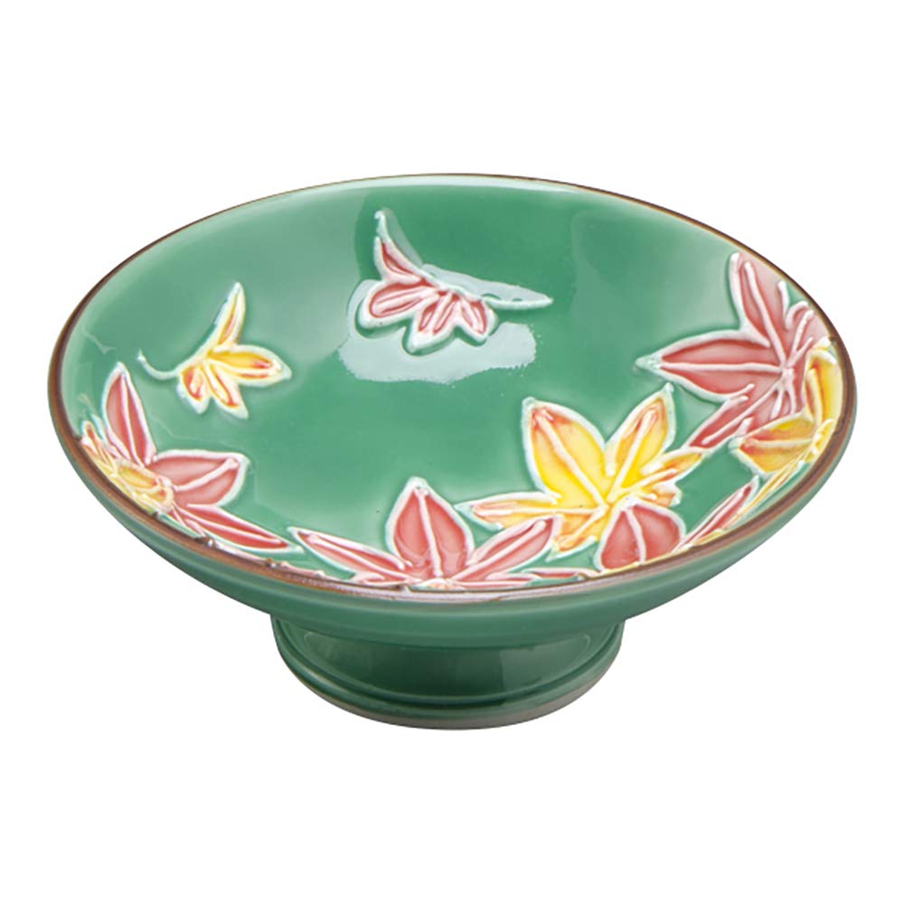 Amazon.co.jp: 京焼 清水焼 昇峰窯 盃 約8cm 交趾花だより 紅葉 日本製