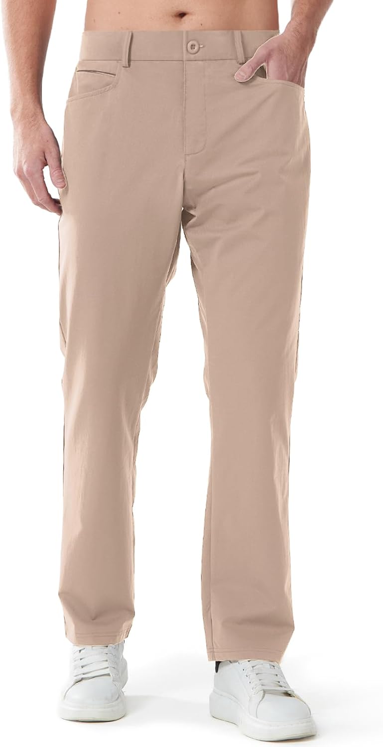 ALLZERO Men's Stretch Golf Pants Quick Dry Lightweight 30"/32"/34" Work Dress Pants Casual Comfy Trousers with Pockets