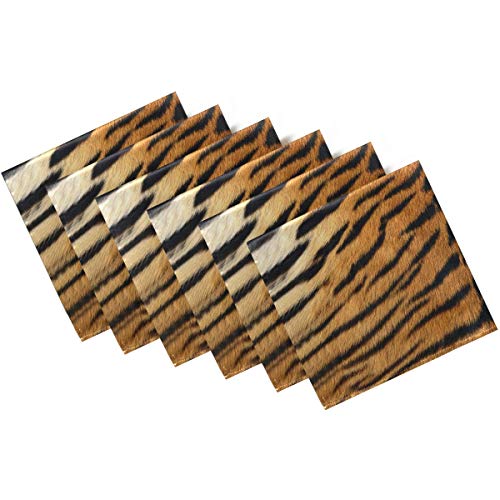 Naanle 38667133P381C416S789 Animal Print Cloth Napkins Dinner Table Napkins Set Of 6 cover