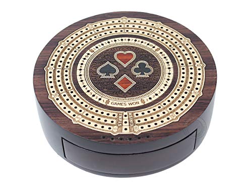 House of Cribbage tablero redondo 3 pistas 60 puntos miniatura 4