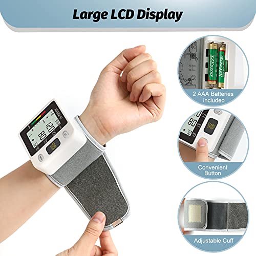 Wrist-Accurate-Automatic-High-Blood-Pressure-Monitors-Portable-LCD-Screen-Irregular-Heartbeat-Monitor-with-Storage-Case-and-Adjustable-Cuff-Powered-by-Battery-Black
