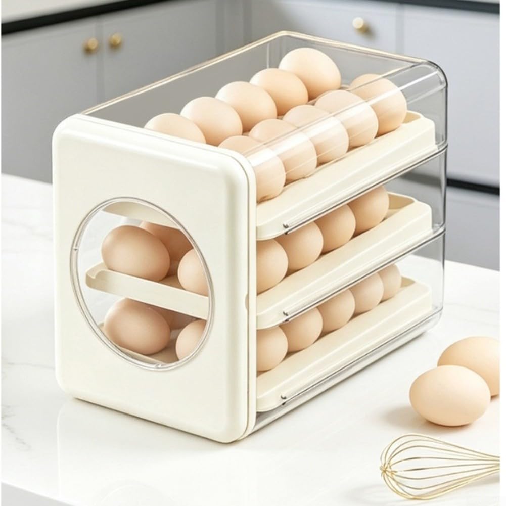 Caja de almacenamiento de huevos de 3 pisos, soporte para huevos para 36