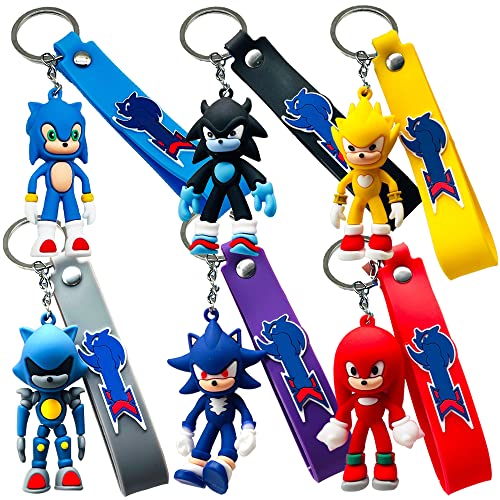 MEZHEN 3D Llavero de Dibujos para Sonic Fiesta Cumpleaños Niños Llavero Sonic Baratija Party Favor...