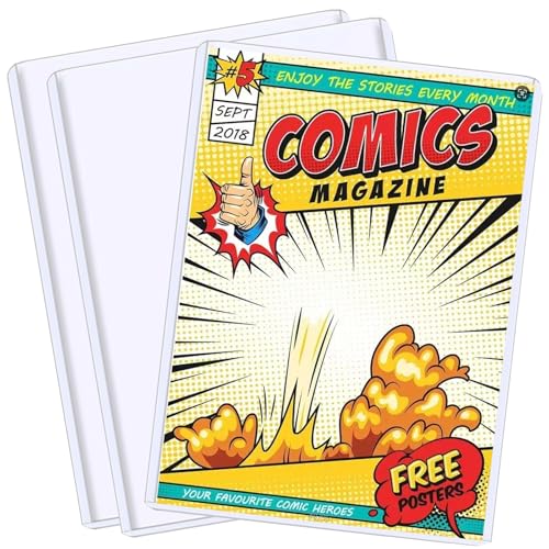 3Pack Comic Book Toploaders - 7.6x11 Inch Premium PVC Hard Sleeves for Current & Silver Age Comics | Crystal Clear Protection | Display Storage & Collection Holder (3)