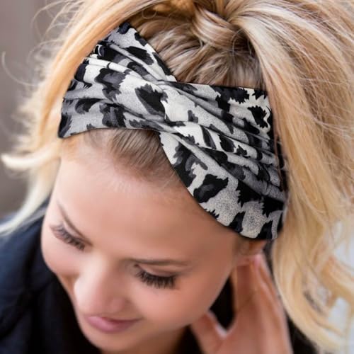Image of DRESHOW 4 Pack Turban Headbands for Women Wide Vintage Head Wraps Knotted Cute Hair Band Accessories