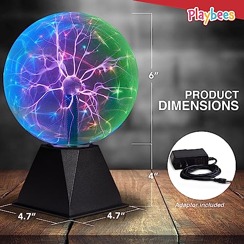 Boule plasma multicolore 15 cm Tesla sphere électricité statique lumineuse - 4