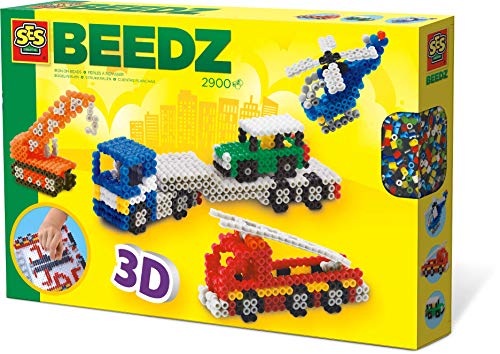 Preisvergleich Produktbild SES Creative 06253 06253-Beedz Bügelperlen 3D Fahrzeuge