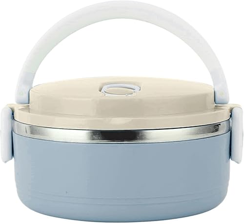 Fiambreras para mujer, para el trabajo, aisladas, para alimentos calientes, de acero inoxidable, redondas, contenedores de alimentos sellados, color