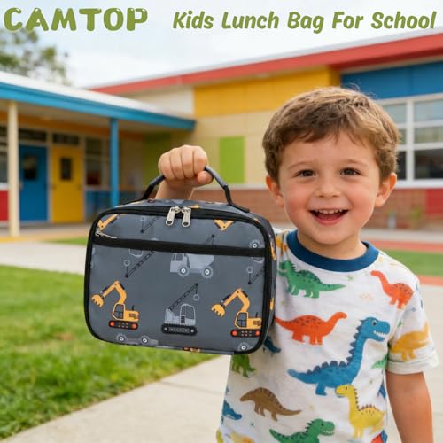 Image of CAMTOP Lunch Box Kids Boys Insulated Lunch Cooler Bag Reusable Lunch Tote Kit for School Travel
