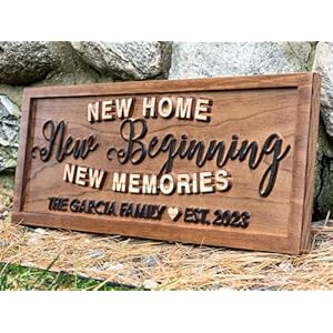 Personalized New Home Sign with Names | New Beginning New Memories Sign | New Home Wood Sign | Realtor Gift | Housewarming Gift, Custom Established Home Sign Personalized New Home Sign with Names New Beginning New Memories Sign New Home Wood Sign Realtor Gift Housewarming Gift Custom Established Home Sign