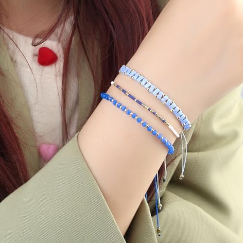 KELITCH Bracciale Miyuki Perline Doppi Fili Regolabile – Donne, Stile Chic, Fatto A Mano