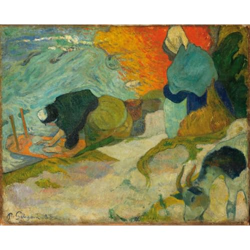 Impression giclée Gauguin Lavandières à Arles toile roulée grand format 101,6x127 cm