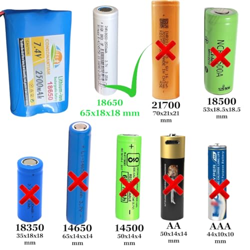 Image of 7.4 Volt Battery Pack 2500 mAH Full Capacity 18650 Lithium Ion Rechargeable Battery Pack with JST 2 Pin Jack Robotics Industrial Inbuilt 2S-3-A BMS Security. (Without BMS Card)