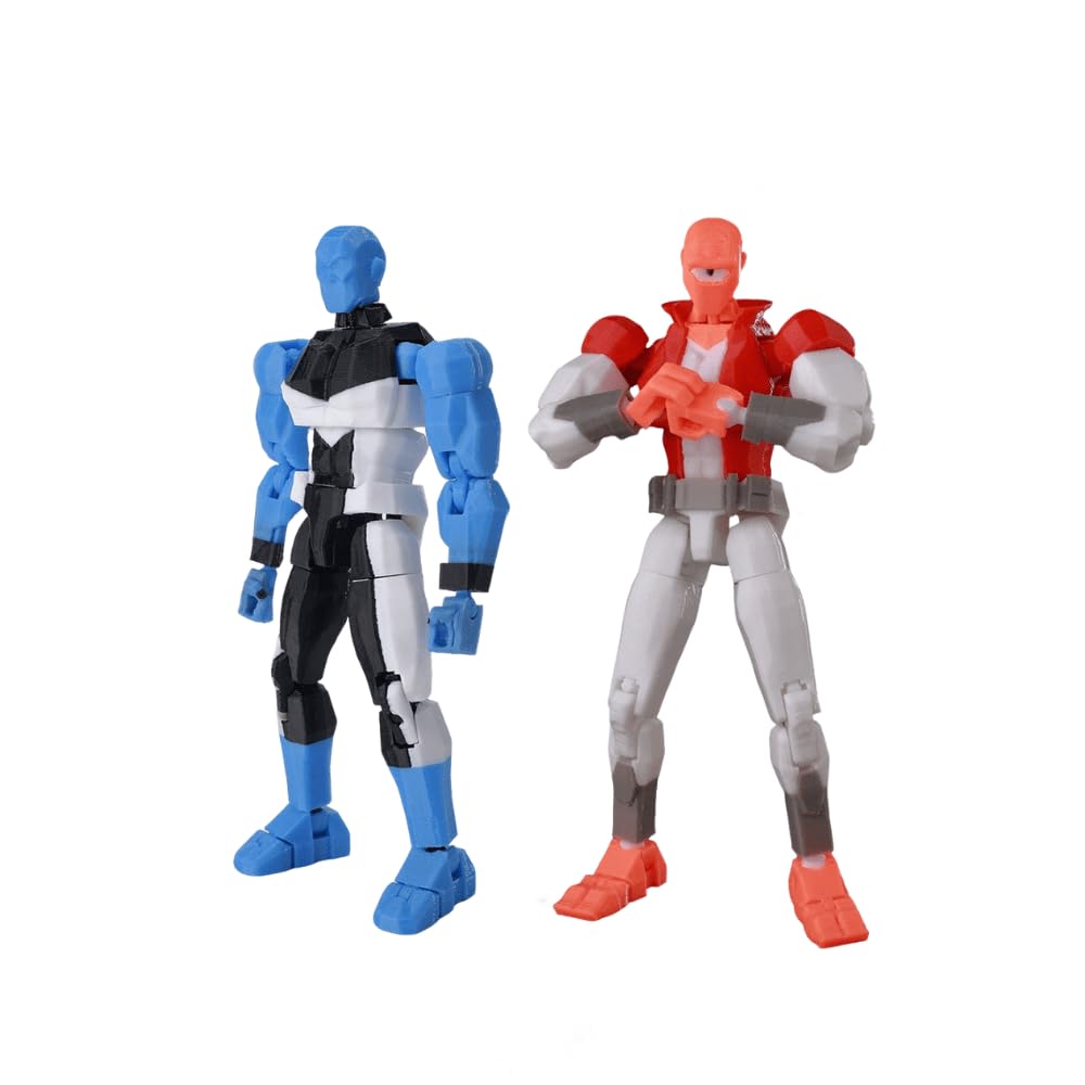 Jiumaocleu Mauler Twins and Allen the Alien Action Figure - 3D Printed Multi-Jointed Figures Collectible Figurine Decorations Gifts for Fans 14cm 2PCS