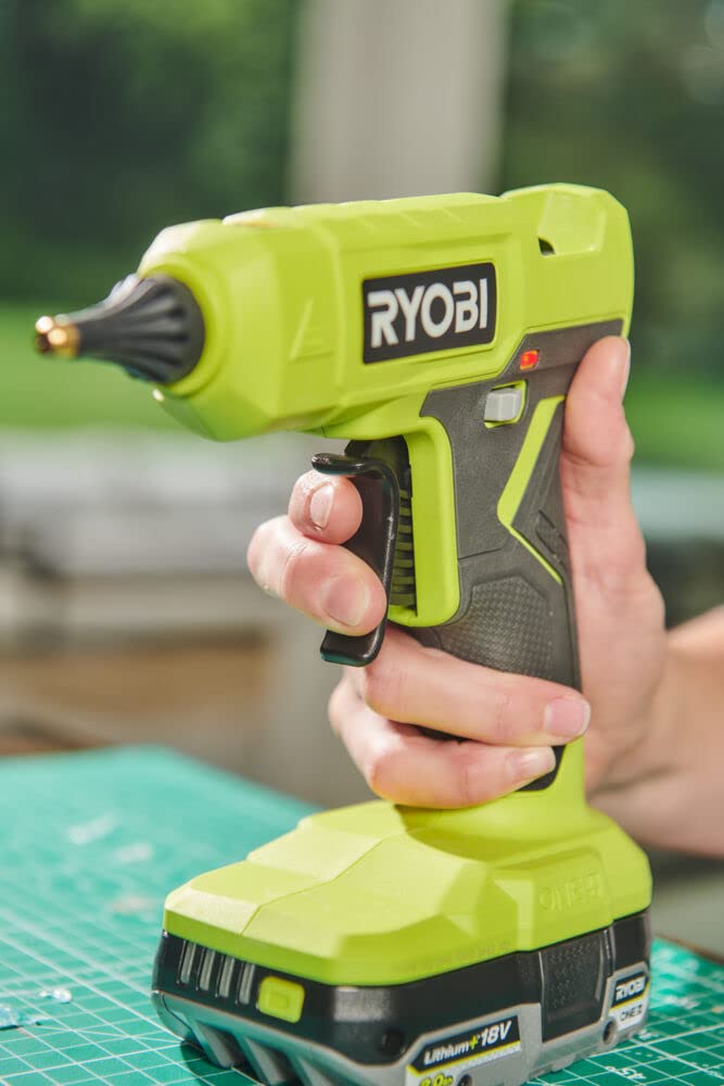 RYOBI - Pistolet à Colle 18V ONE+ RGLU18-0 - Double Température & Chauffe Rapide - Pour Fixation, Loisirs Créatifs, Réparation & Décoration - Batterie non incluse