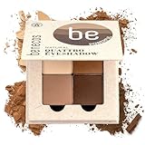 Benecos Quattro Eyeshadow coffee & cream - 4 hochpigmentierte Lidschattenfarben - wiederbefüllbare Make-up-Palette - Naturkosmetik mit Bio-Rizinusöl
