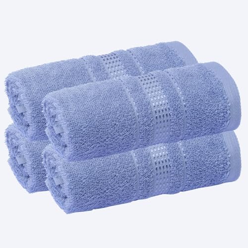 Melissa Linen, Fingertip Towels 4 Pack, 100% Turkish Cotton, Small Hand Towels for Body and Face, 12 x 18 in, Soft and Absorbent, Quick Dry, (Cobalt Blue Fingertip Towels)