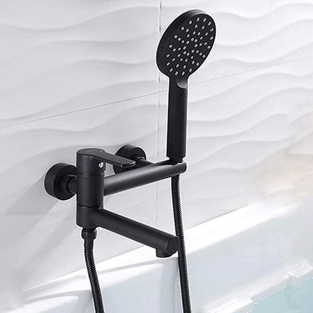 Robinet de baignoire en laiton brossé doré avec douchette pour salle de bain chic